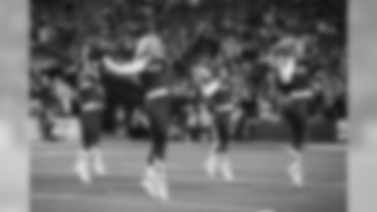 Kelsey performing in their pregame routine just before kickoff.