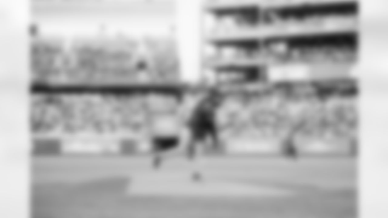 Former Seahawk Richard Sherman threw out the first pitch ahead of the Mariners game at T-Mobile Park on August 25, 2023.