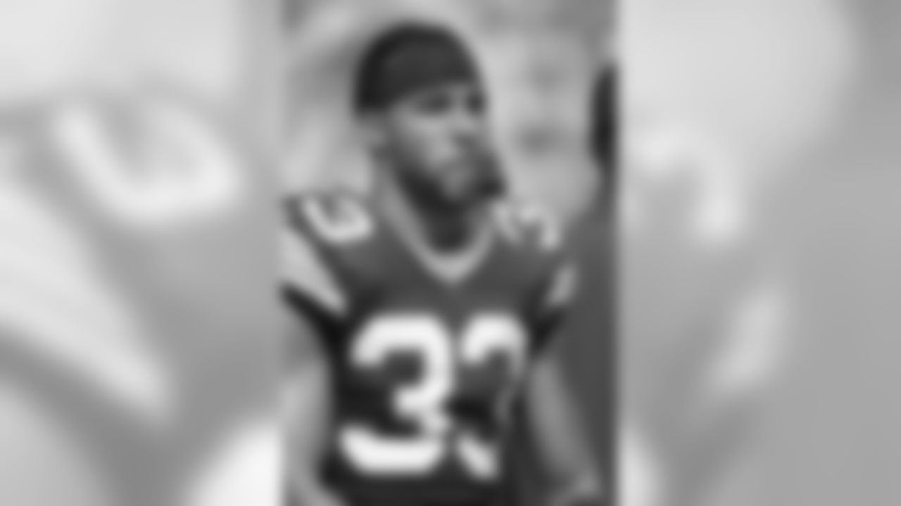Green Bay Packers defensive back Micah Hyde (33) rests during an NFL game against the Detroit Lions on Sunday, Sept. 25, 2016, in Green Bay, Wi. The Packers won the game, 34-27. (Greg Trott via AP)