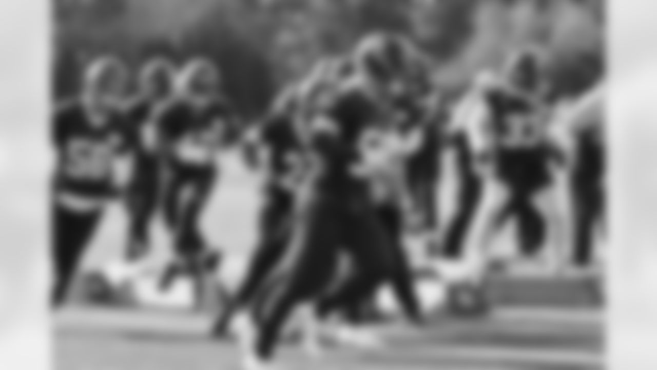 Seahawks players practice at the Virginia Mason Athletic Center on October 13, 2021.