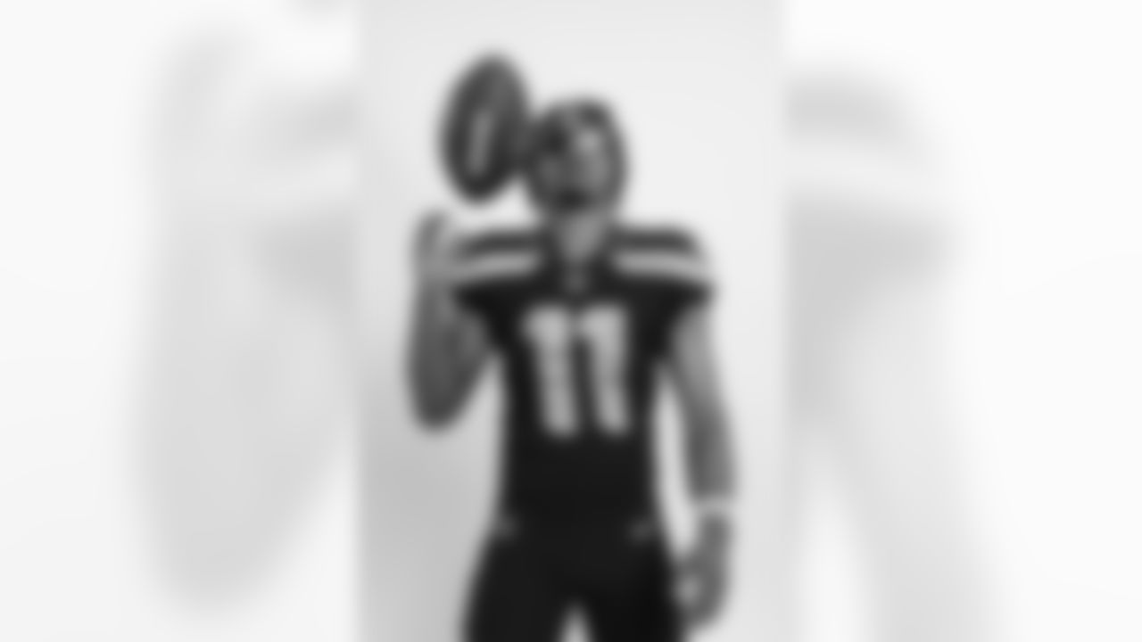 Seattle Seahawks wide receiver Jaxon Smith-Njigba (11) poses for a portrait during the NFLPA Rookie Premiere on Saturday, May 20, 2023 Los Angeles. (Ben Liebenberg/NFL)