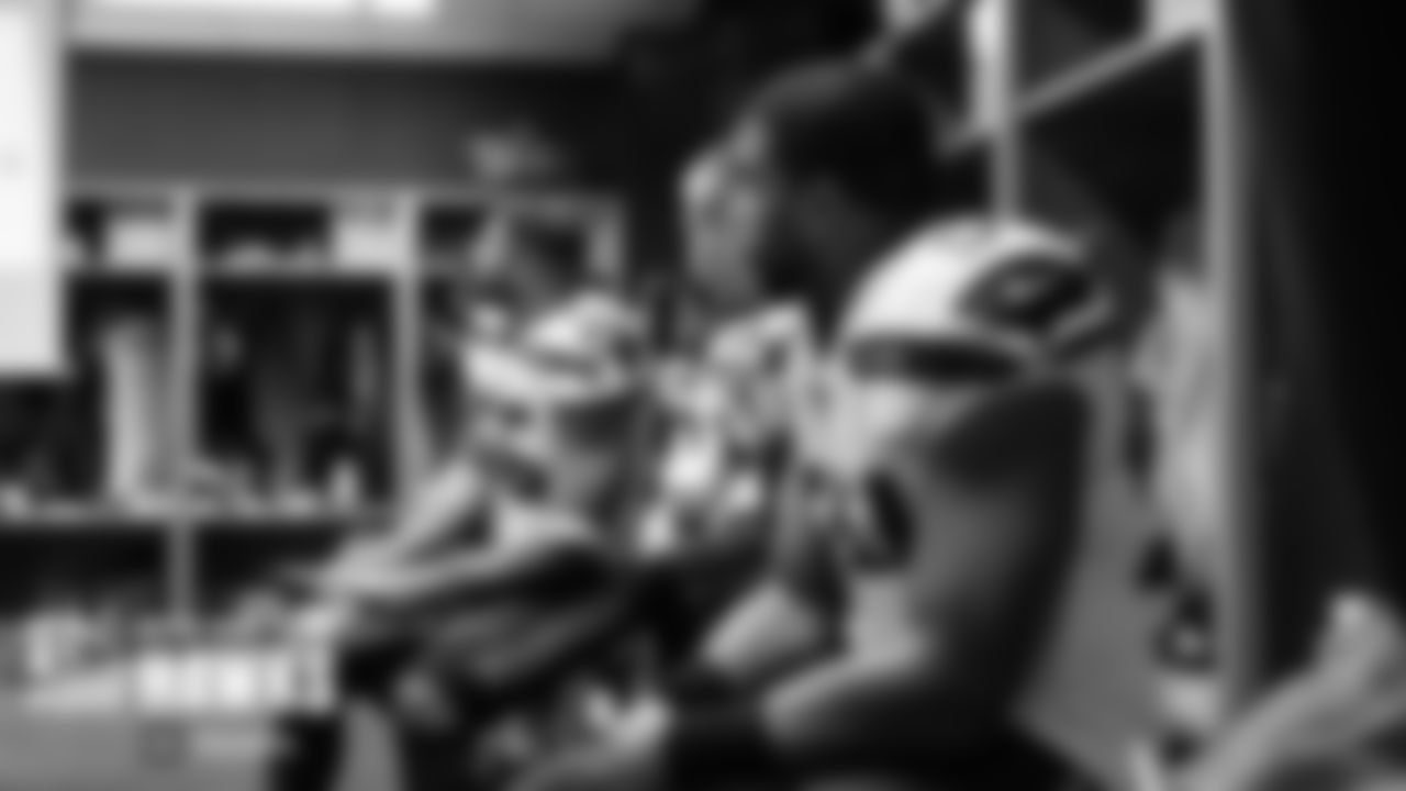 In the locker room at halftime, Seahawks linebackers Bobby Wagner, Cody Barton and Mychal Kendricks listened to instructions from their coaches.