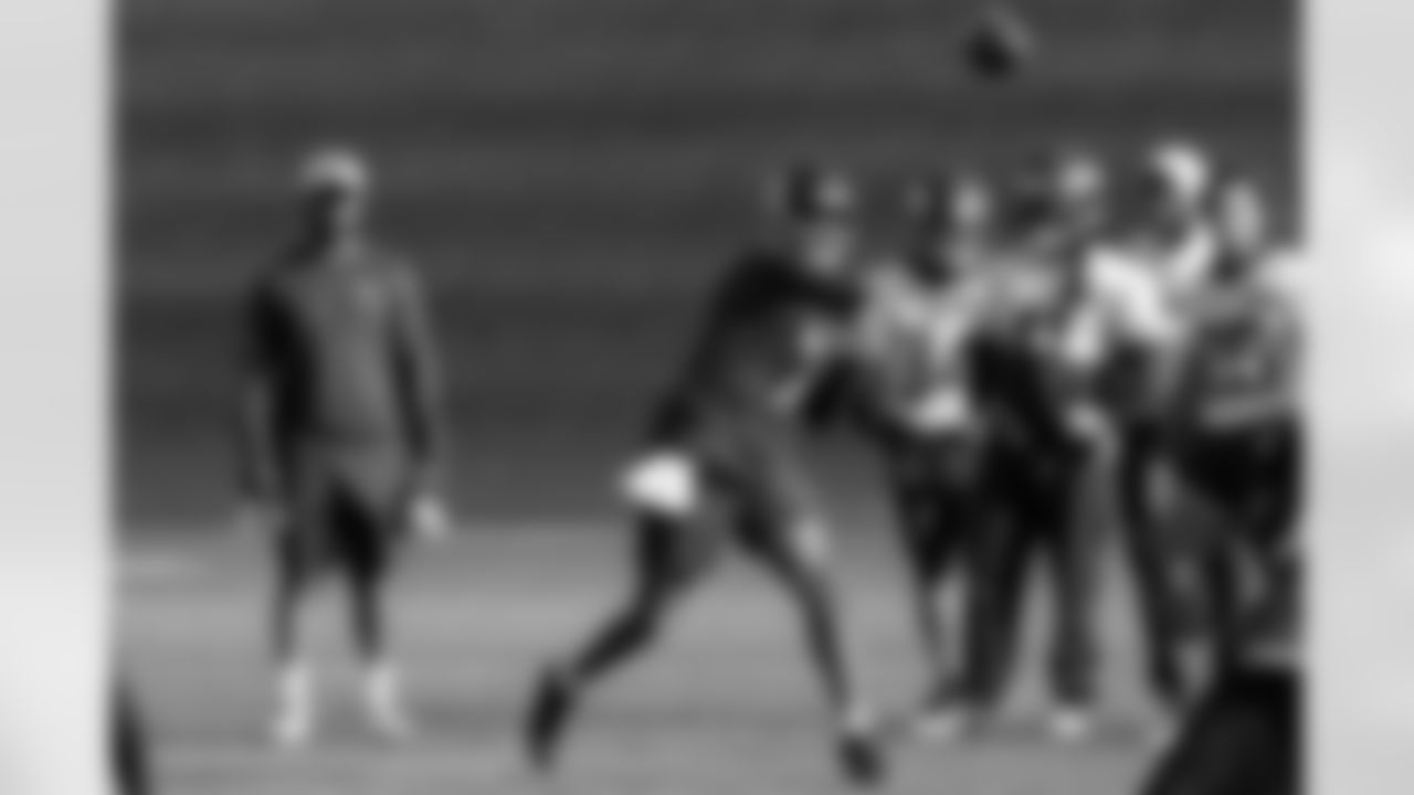 Seahawks players practice at the Virginia Mason Athletic Center on October 11, 2021.