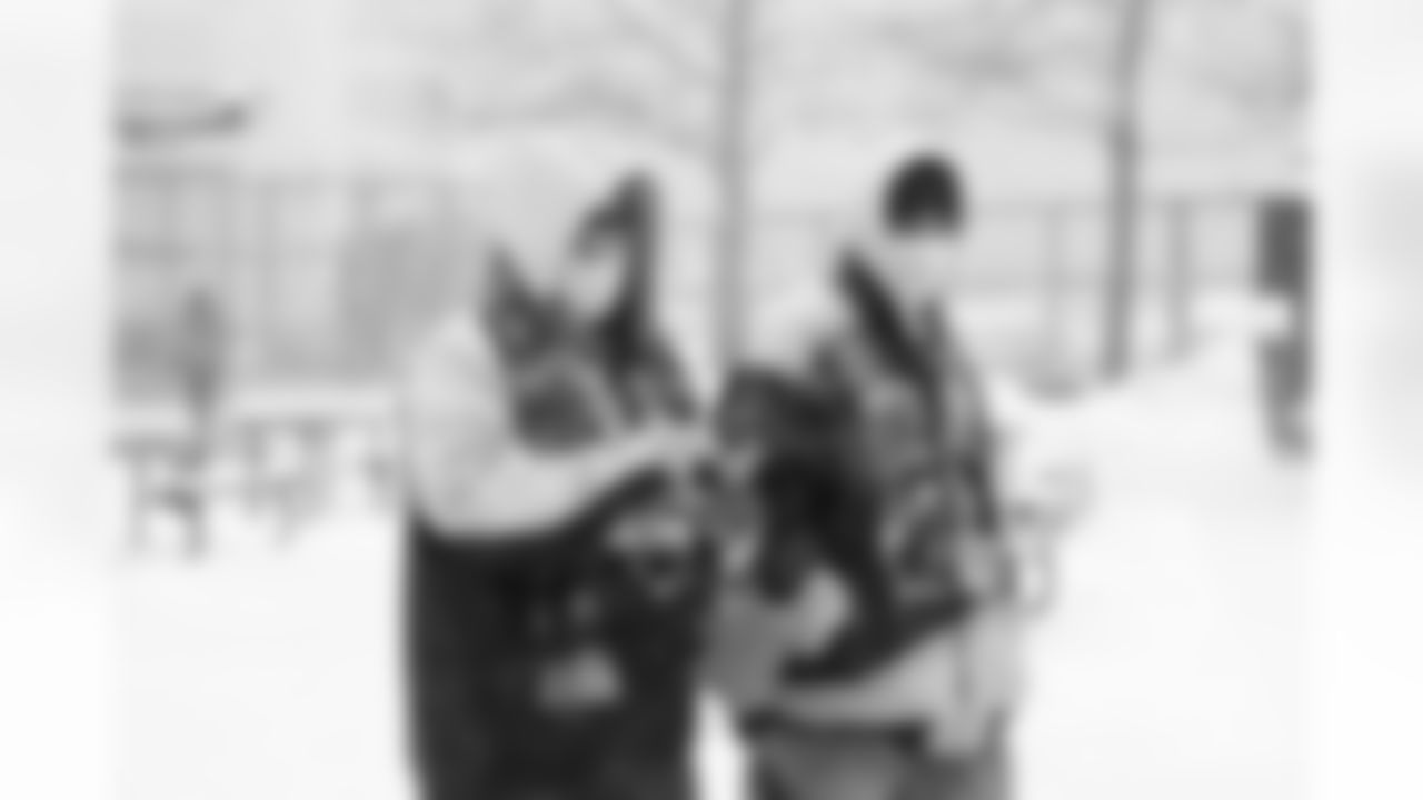 Seattle Seahawks fans attend a snowy Week 16 game vs. the Chicago Bears on December 26, 2021 at Lumen Field.