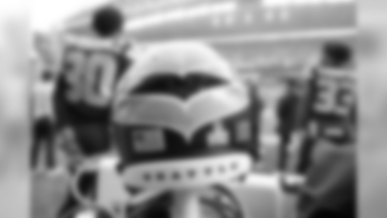 Seahawks helmets sported stickers honoring the NFL's "Crucial Catch" initiative during the game.
