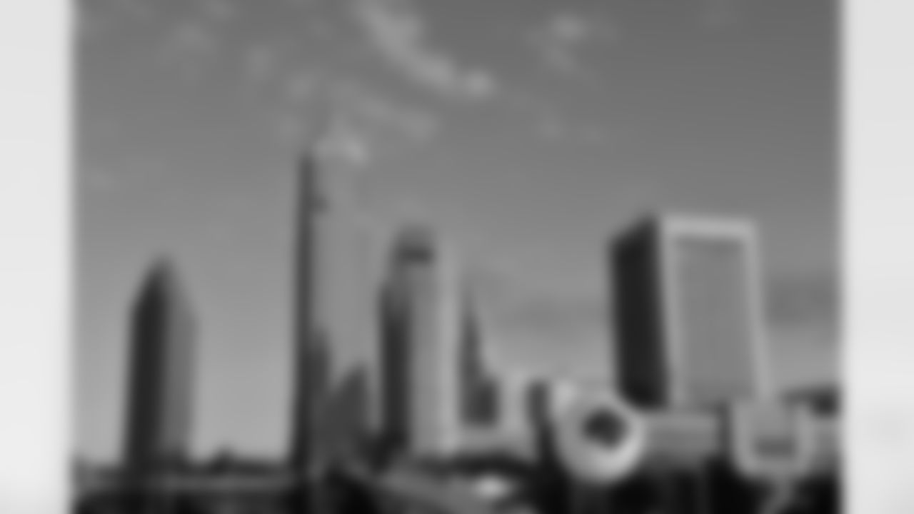 A general view of the downtown Cleveland skyline during the 2021 NFL Draft on Friday, April 30, 2021 in Cleveland, Ohio. (Alika Jenner/NFL)
