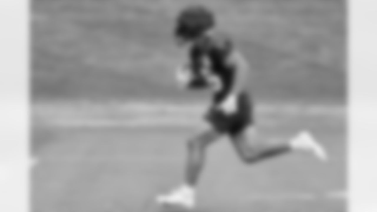 Seahawks running back Zach Charbonnet (26) at practice at the Virginia Mason Athletic Center in Renton, Wash. on Aug. 30, 2023.
