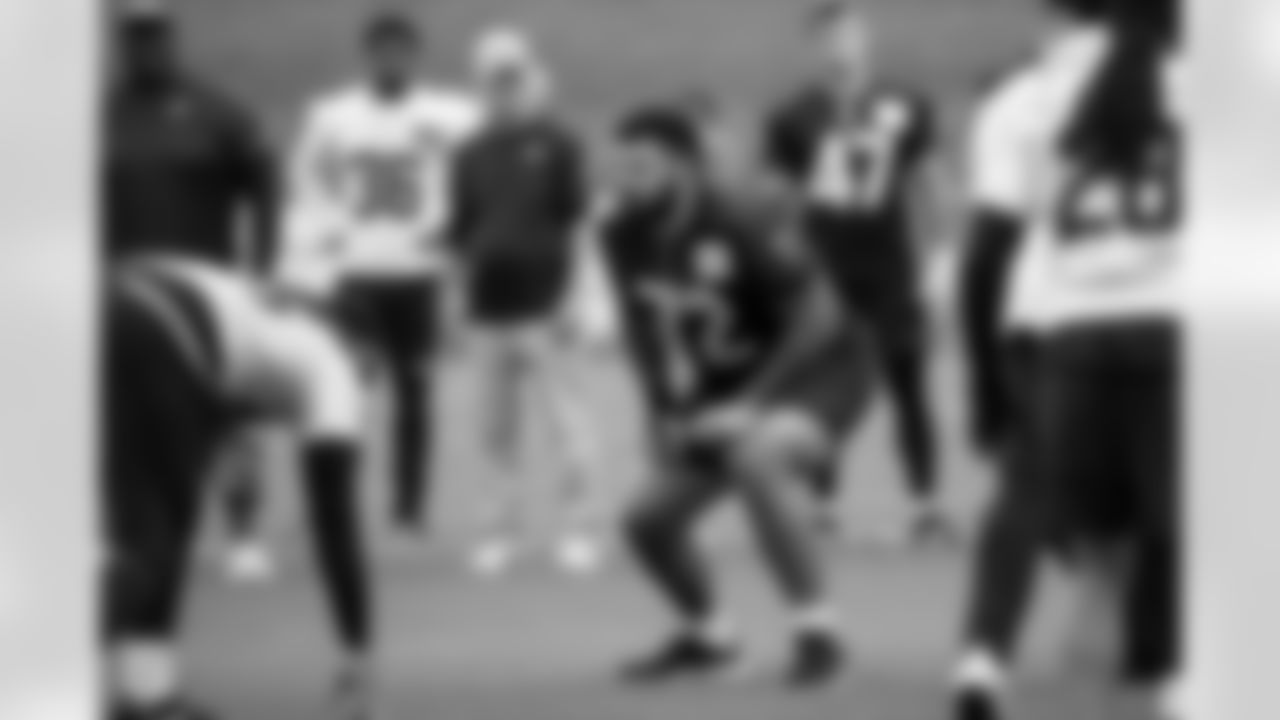 Seahawks tackle Abraham Lucas (72) at practice ahead of their preseason Thursday matchup at the Virginia Mason Athletic Center in Renton, Wash. on Aug. 9, 2023.