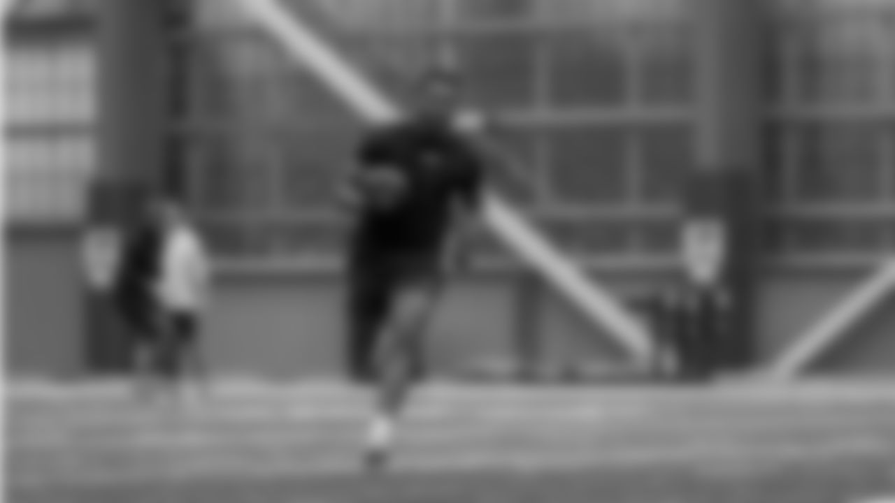 Seahawks players work out at the Virginia Mason Athletic Center on May 4, 2023.