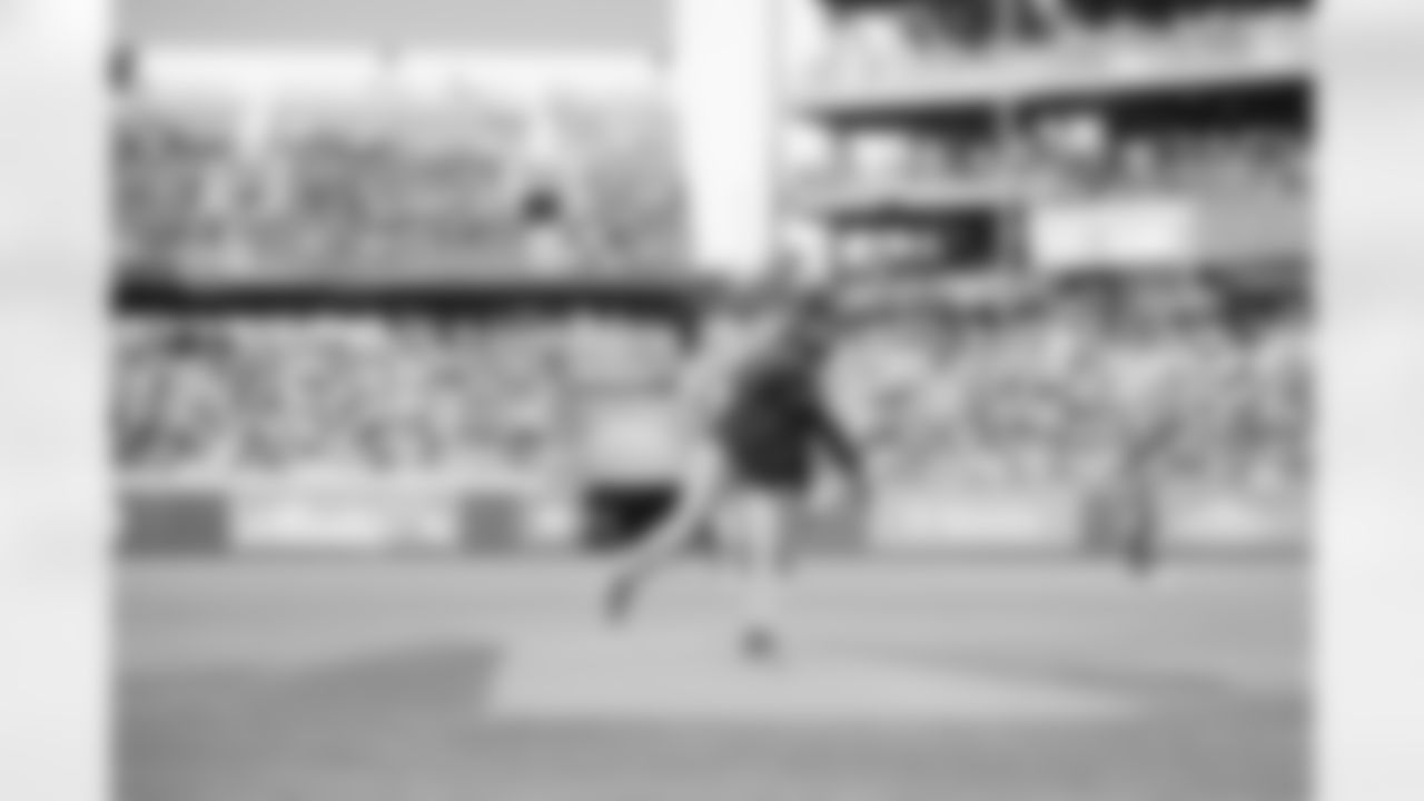 Former Seahawk Richard Sherman threw out the first pitch ahead of the Mariners game at T-Mobile Park on August 25, 2023.