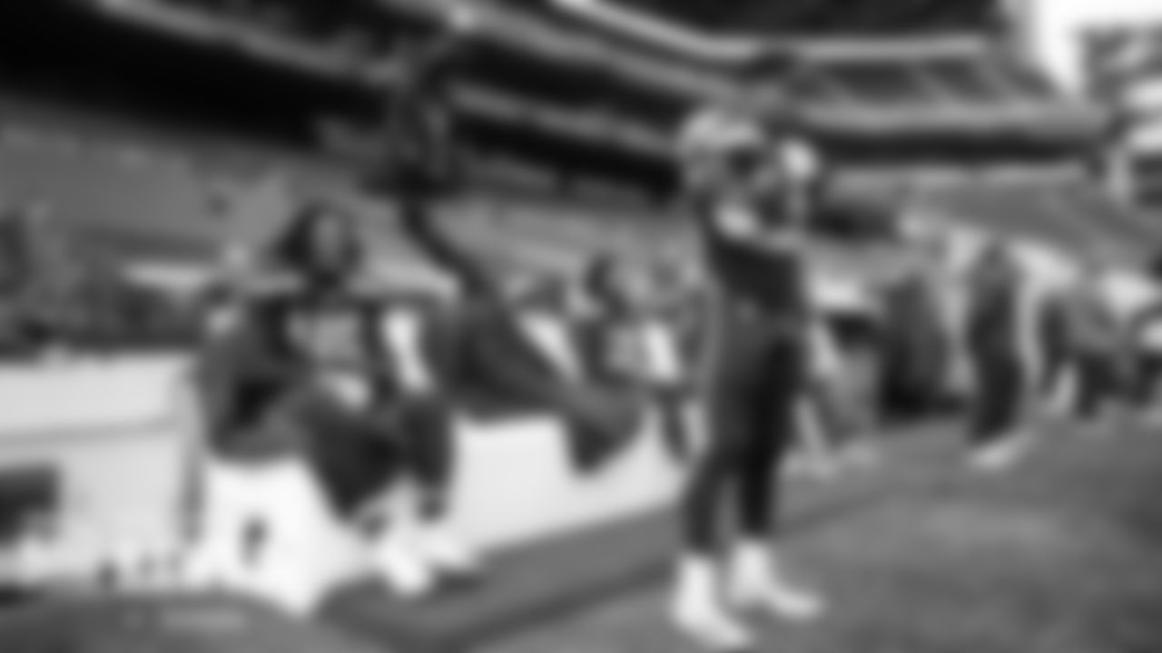 Seahawks (from left) Shaquem Griffin, Shaquill Griffin and Ugo Amadi during the national anthem.