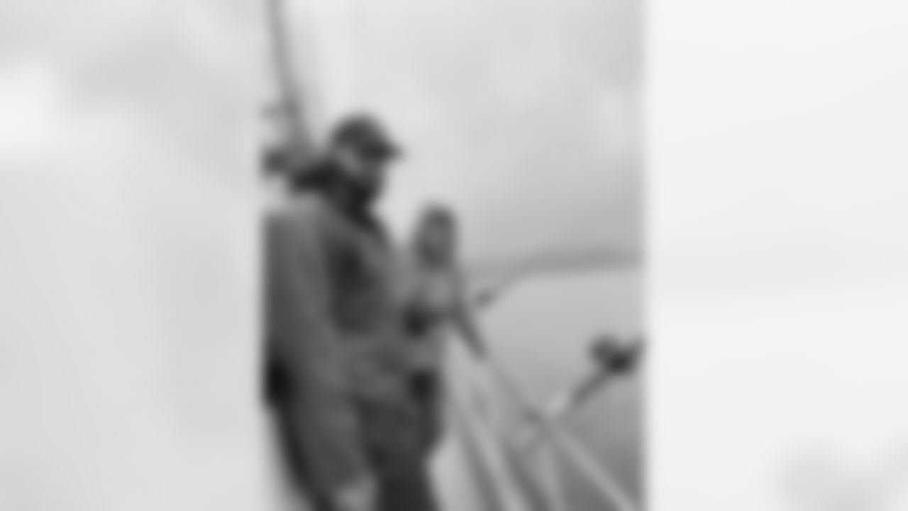 Dareke Young, Abraham Lucas, and Seahawks staff members went fishing in Seward, AK on July 09, 2023.