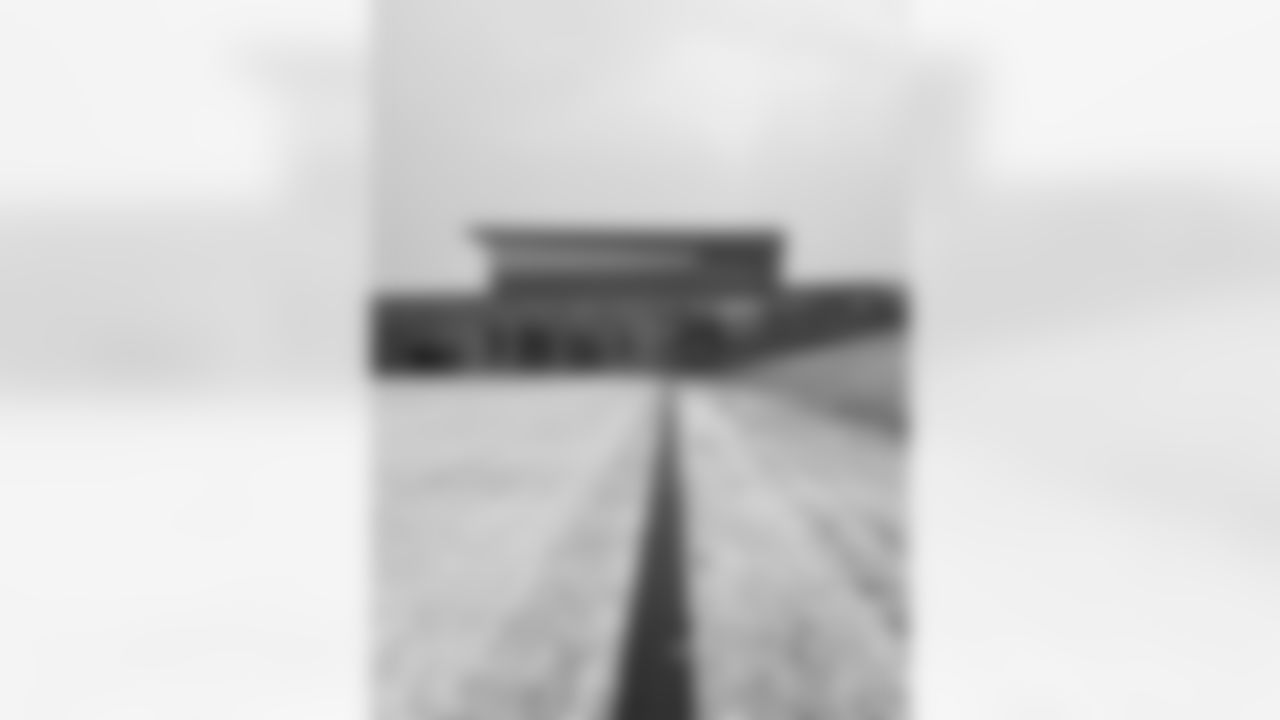 Snow appears on the ground at the Virginia Mason Athletic Center in Renton, Wash. on November 29, 2022.