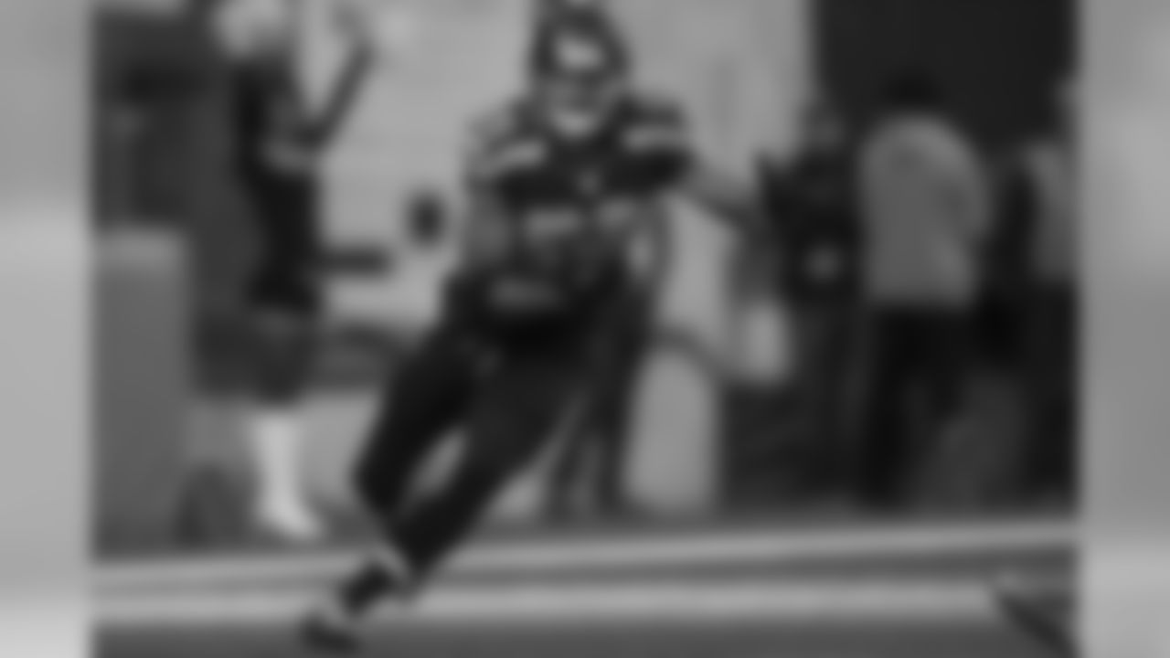 Seahawks receiver Doug Baldwin heads up field after one of his game-high six receptions in the game.