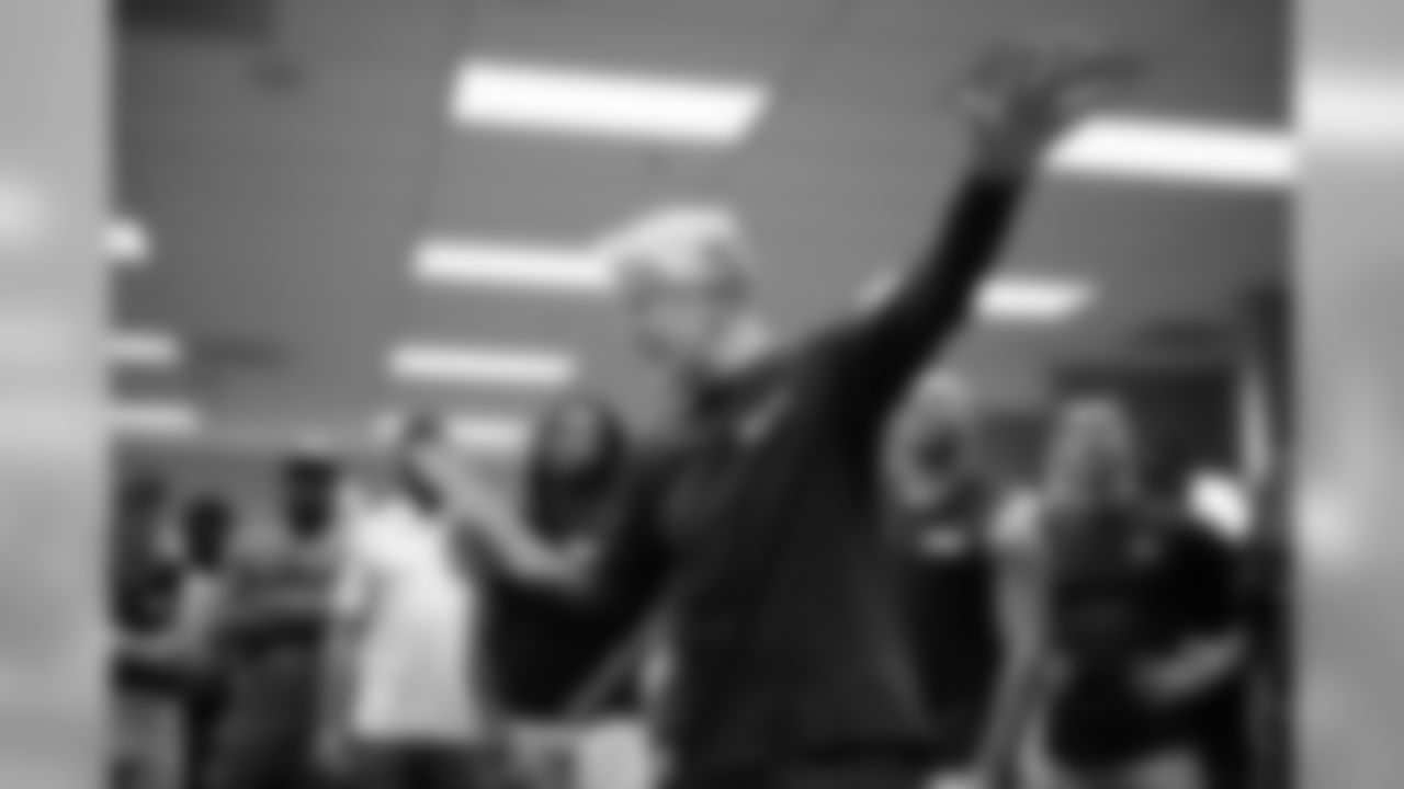 In the winning locker room, head coach Pete Carroll addressed the team.