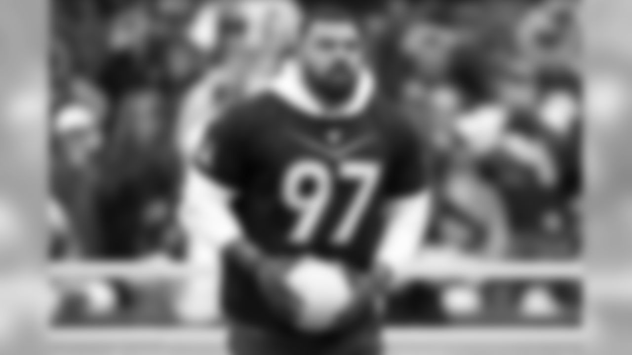 Pittsburgh Steelers defensive tackle Cameron Heyward (97) competes in the Epic Pro Bowl Dodgeball challenge at the 2020 Pro Bowl Skills Showdown Wednesday, Jan. 22, 2020, in Kissimmee, Fla. (Cooper Neill via AP)