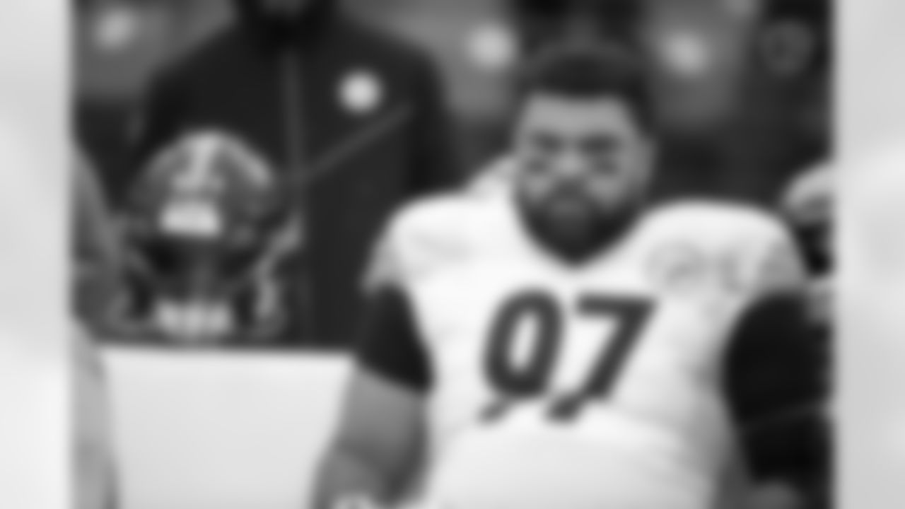 Pittsburgh Steelers defensive tackle Cameron Heyward (97) during a regular season game between the Pittsburgh Steelers and the Baltimore Ravens, Sunday, Jan. 9, 2022 in Baltimore, MD. The Steelers beat the Ravens 16-13. (Karl Roser / Pittsburgh Steelers)