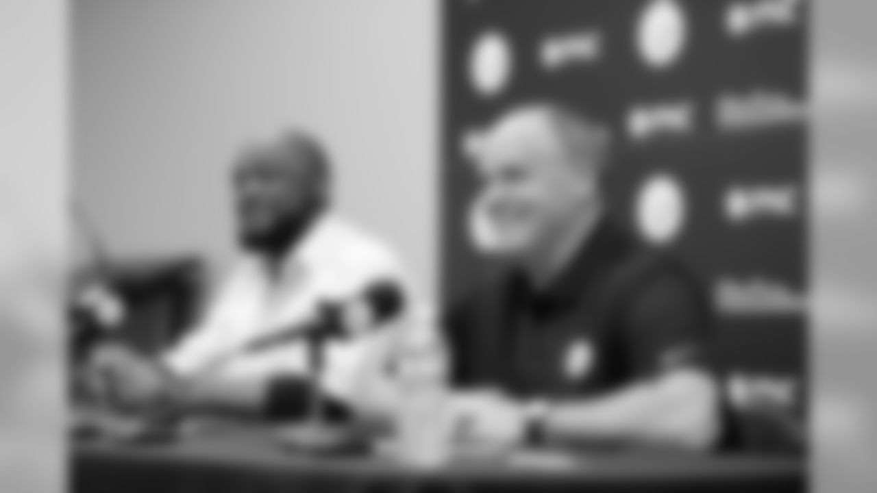 Head Coach Mike Tomlin and Kevin Colbert