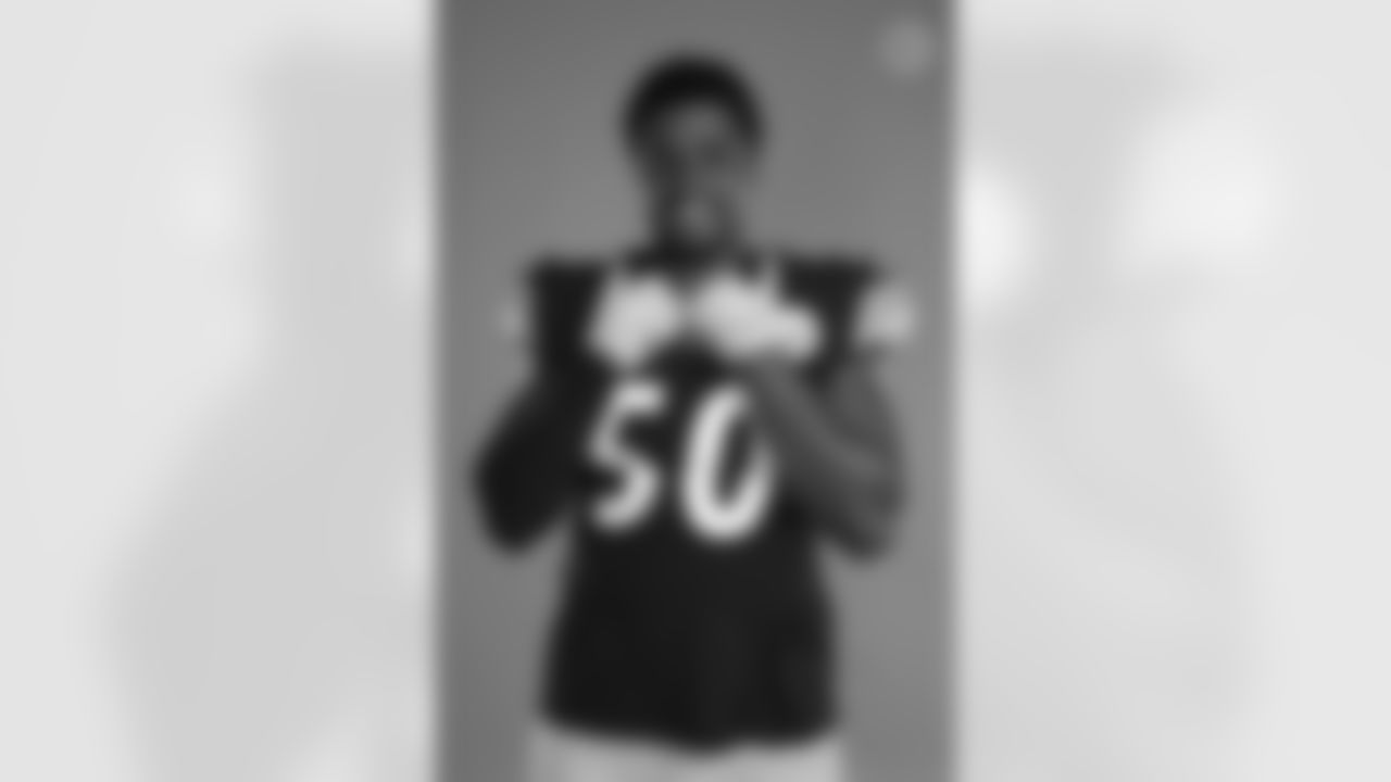 Pittsburgh Steelers linebacker Jamar Watson (50) poses for a photo during the Steelers 2021 media day, Saturday, July 24, 2021 in Pittsburgh, PA. (Caitlyn Epes / Pittsburgh Steelers)