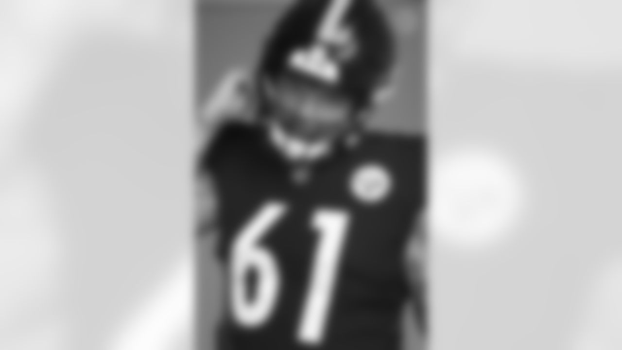 Pittsburgh Steelers offensive tackle Aviante Collins (61) poses for a photo during the Steelers 2021 media day, Friday, July 23, 2021 in Pittsburgh, PA. (Caitlyn Epes / Pittsburgh Steelers)