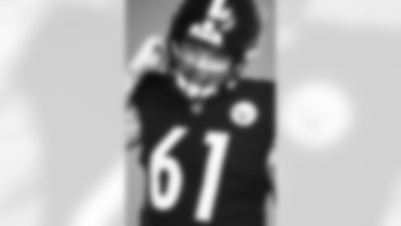 Pittsburgh Steelers offensive tackle Aviante Collins (61) poses for a photo during the Steelers 2021 media day, Friday, July 23, 2021 in Pittsburgh, PA. (Caitlyn Epes / Pittsburgh Steelers)