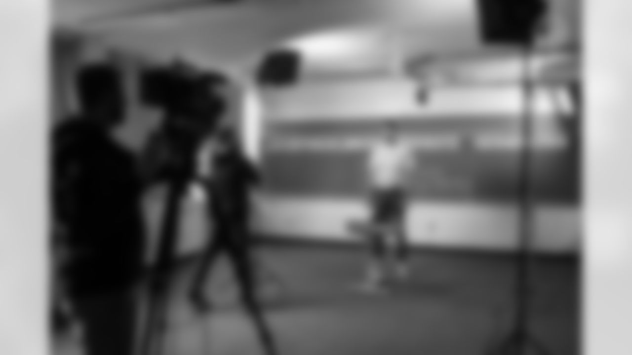 Pittsburgh Steelers tight end Zach Gentry (81) during the 2023 Schedule Release video filming, Wednesday May 3, 2023 at Saint Agnes Catholic Church. (Abigail Dean / Pittsburgh Steelers)