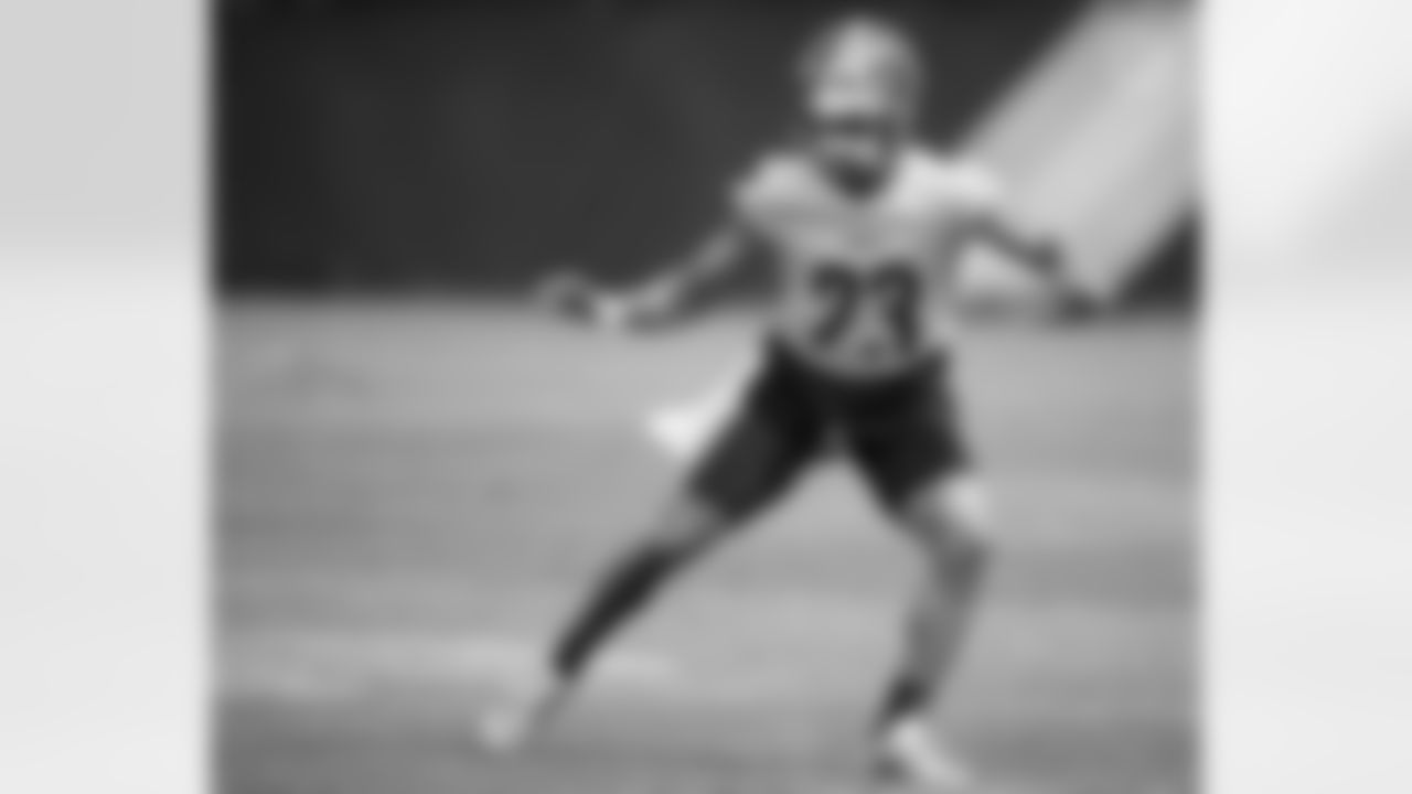 Pittsburgh Steelers cornerback Joe Haden (23) during practice at the UPMC Rooney Sports Complex preparing for a Week 2 matchup against the Las Vegas Raiders, Thursday, Sept. 16, 2021 in Pittsburgh, PA. (Karl Roser / Pittsburgh Steelers)