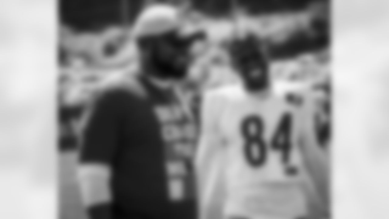 Head Coach Mike Tomlin and Antonio Brown