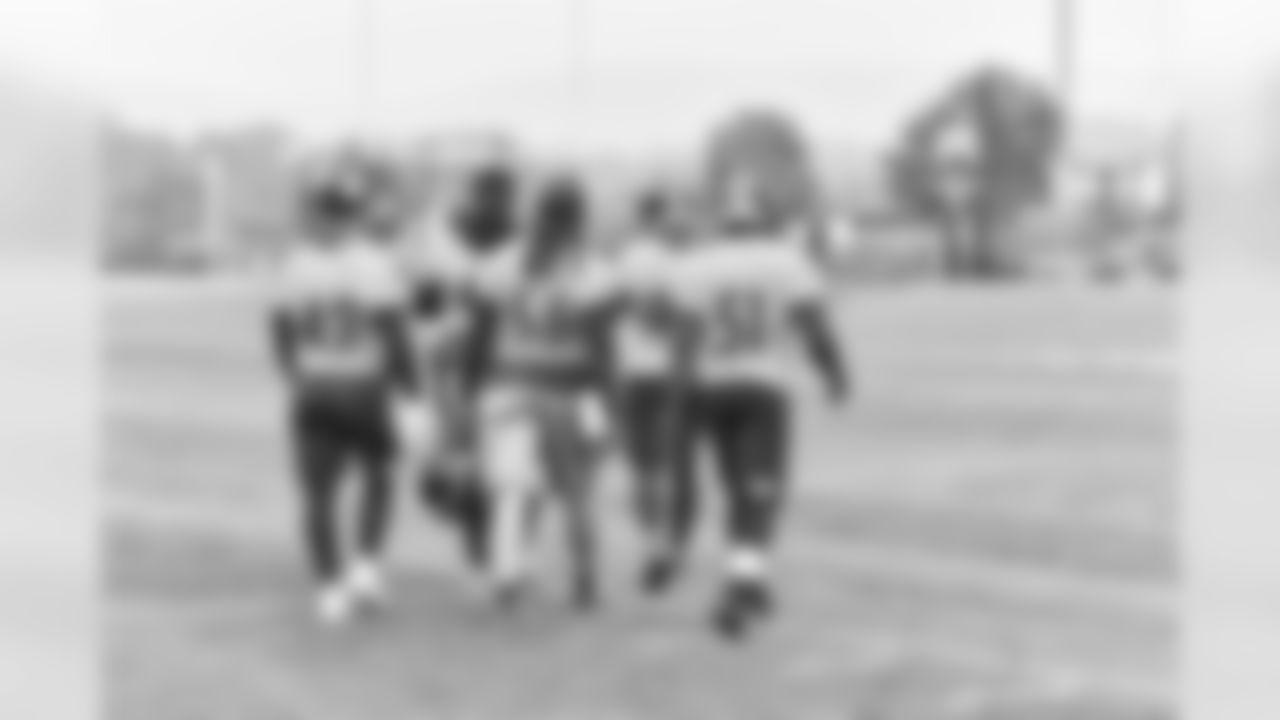 Pittsburgh Steelers players practice at Saint Vincent College during the 2019 Steelers Training Camp.