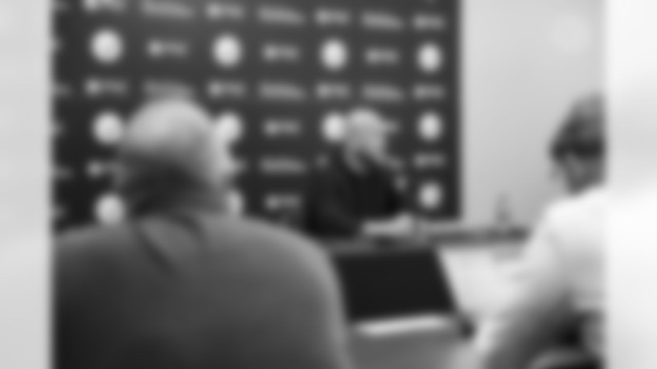 Pittsburgh Steelers Offensive Coordinator Matt Canada speaks at a press conference during the NFL Draft at the UPMC Rooney Sports Complex, Friday, April 28, 2023 in Pittsburgh, PA. (Abigail Dean / Pittsburgh Steelers)
