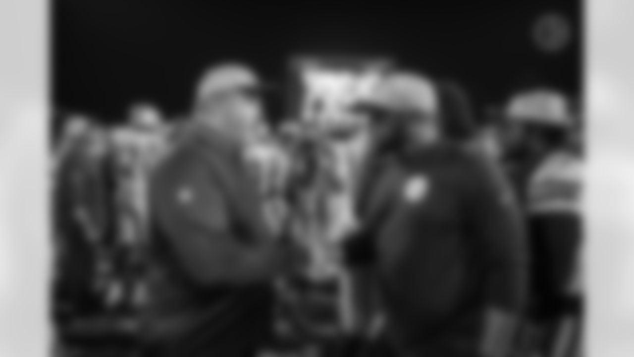 Dallas Cowboys Head Coach Mike McCarthy and Pittsburgh Steelers Head Coach Mike Tomlin following a Hall of Fame game between the Pittsburgh Steelers and the Dallas Cowboys, Thursday, Aug. 5, 2021 in Canton, OH. The Steelers defeated the Cowboys 16-3. (Karl Roser / Pittsburgh Steelers)