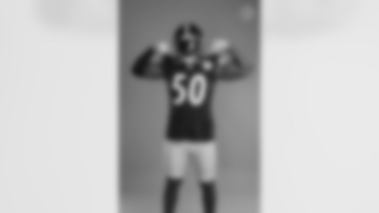 Pittsburgh Steelers linebacker Jamar Watson (50) poses for a photo during the Steelers 2021 media day, Saturday, July 24, 2021 in Pittsburgh, PA. (Caitlyn Epes / Pittsburgh Steelers)