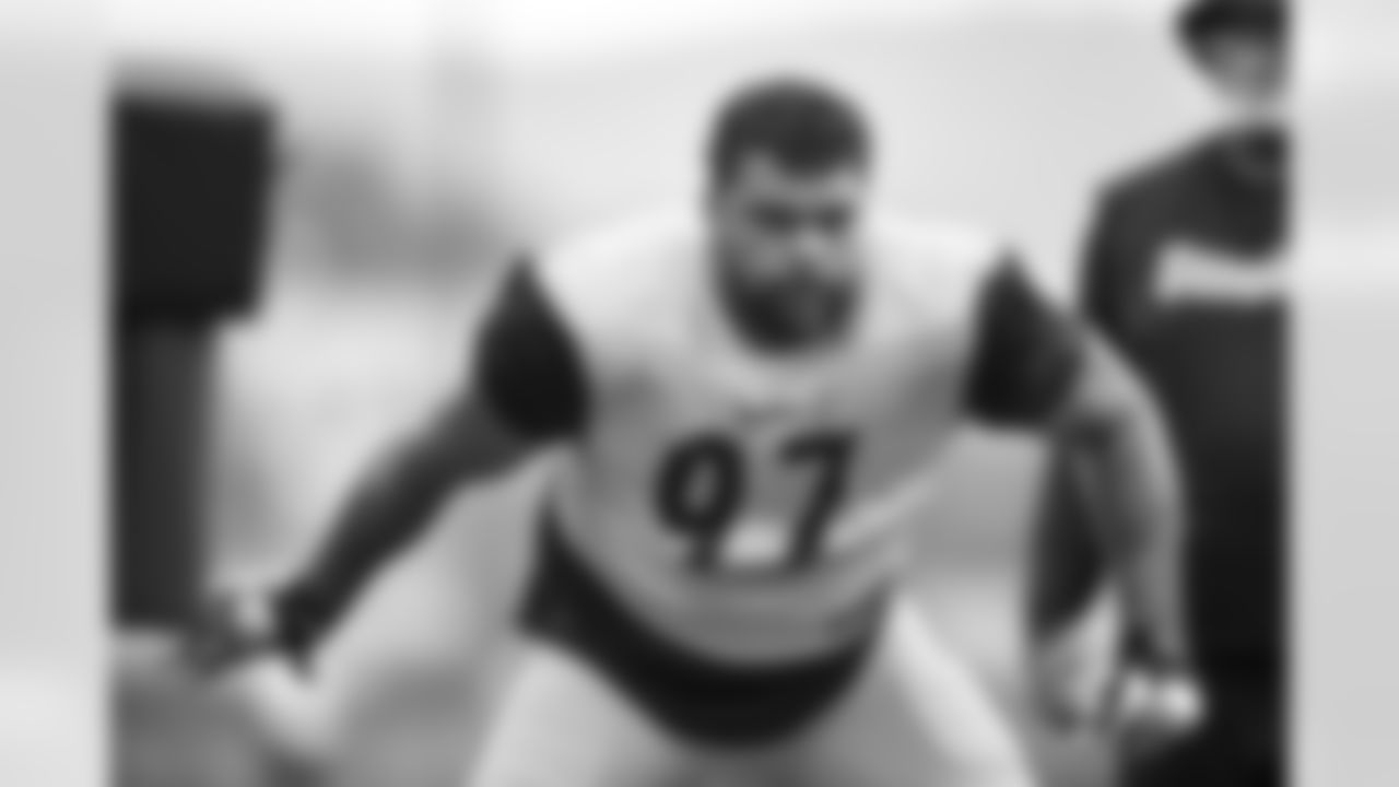 Pittsburgh Steelers defensive tackle Cameron Heyward (97) trains at Saint Vincent College during the 2023 Steelers Training Camp on Tuesday, Aug. 1, 2023 in Latrobe, PA. (Abigail Dean / Pittsburgh Steelers)