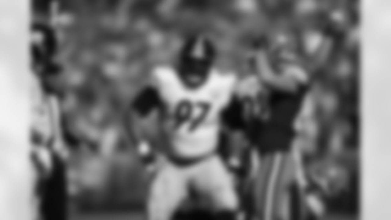 Pittsburgh Steelers defensive tackle Cameron Heyward (97) during a regular season game between the Pittsburgh Steelers and the Cleveland Browns, Sunday, Oct. 31, 2021 in Cleveland, OH. (Karl Roser / Pittsburgh Steelers)