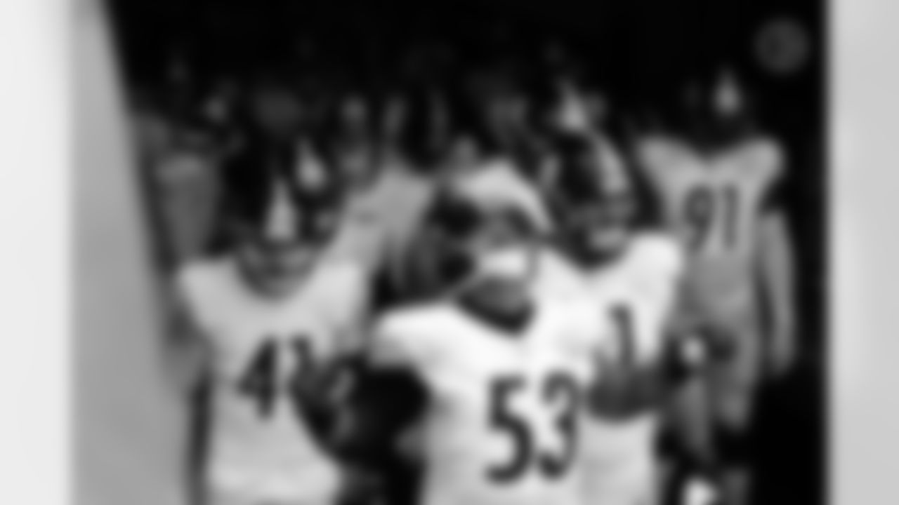 Pittsburgh Steelers center Maurkice Pouncey (53) during a regular season game between the Pittsburgh Steelers and the Baltimore Ravens, Sunday, Nov. 1, 2020 in Baltimore, MD. (Ben Solomon / Pittsburgh Steelers)