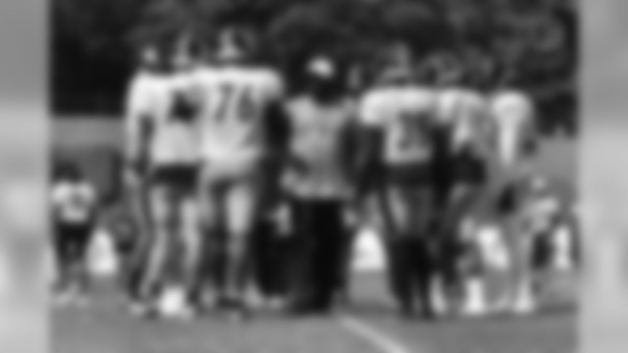 Pittsburgh Steelers players practice at Saint Vincent College during the 2019 Steelers Training Camp.