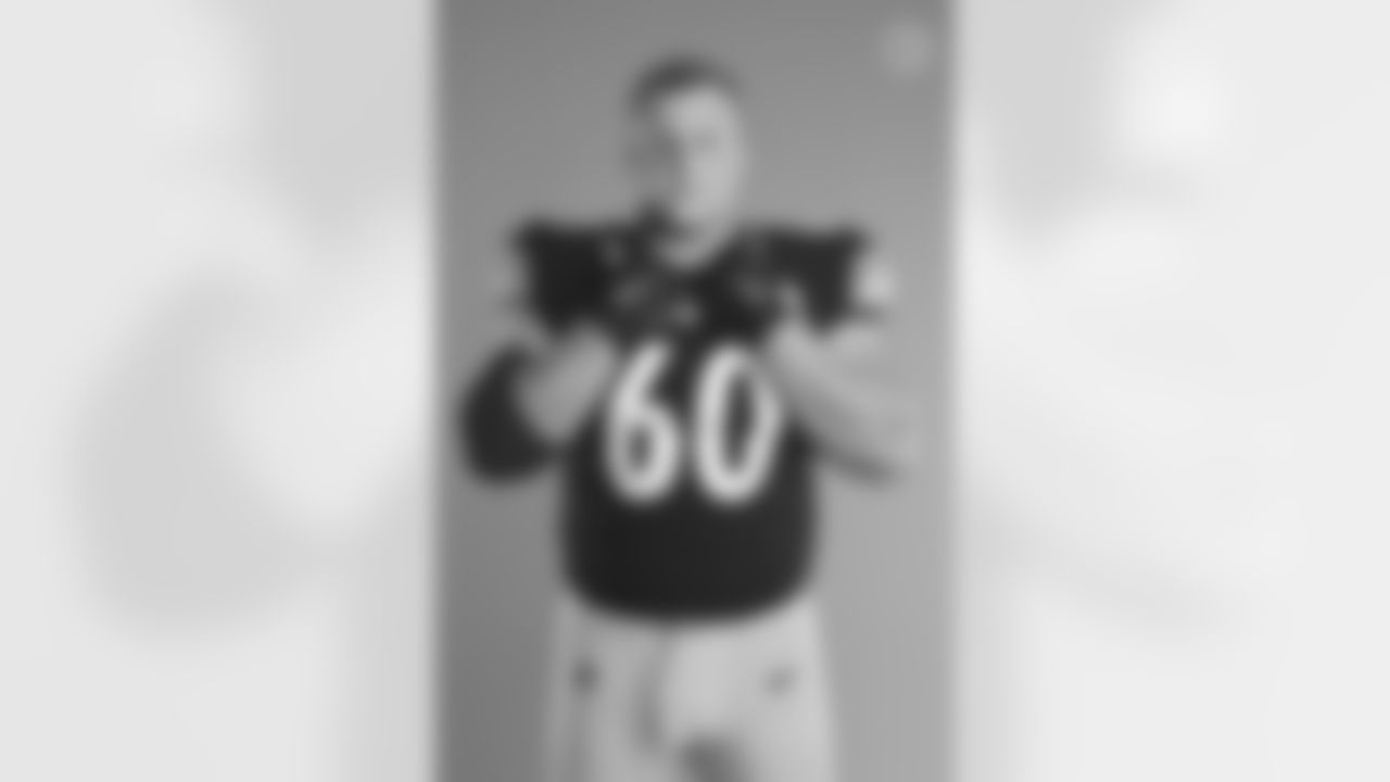 Pittsburgh Steelers center J.C. Hassenauer (60) poses for a photo during the Steelers 2021 media day, Friday, July 23, 2021 in Pittsburgh, PA. (Karl Roser / Pittsburgh Steelers)