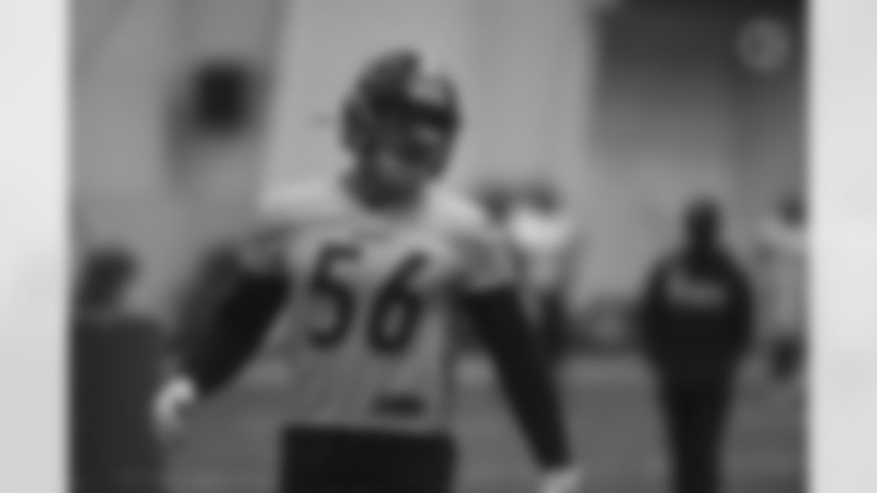Pittsburgh Steelers linebacker Alex Highsmith (56) practices at the UPMC Rooney Sports Complex preparing for a Week 8 matchup against the Baltimore Ravens, Wednesday, Oct. 28, 2020 in Pittsburgh, PA. (Caitlyn Epes / Pittsburgh Steelers)