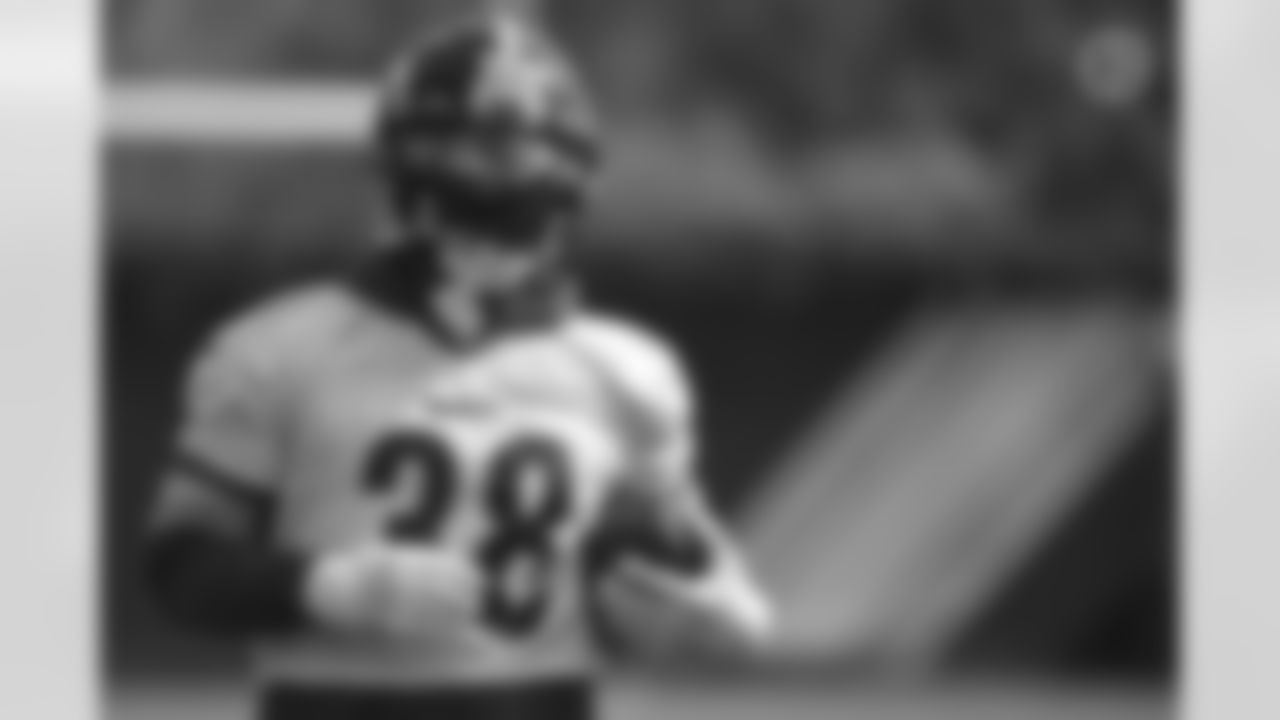 Pittsburgh Steelers running back Jaylen Samuels (38) practices at the UPMC Rooney Sports Complex preparing for a Week 4 matchup against the Tennessee Titans, Wednesday, Sept. 30, 2020 in Pittsburgh, PA. (Caitlyn Epes / Pittsburgh Steelers)