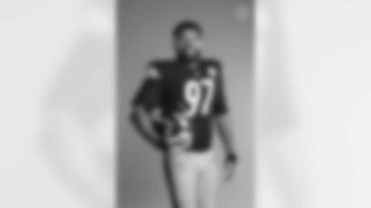 Pittsburgh Steelers defensive tackle Cameron Heyward (97) poses for a photo during the Steelers 2021 media day, Saturday, July 24, 2021 in Pittsburgh, PA. (Karl Roser / Pittsburgh Steelers)