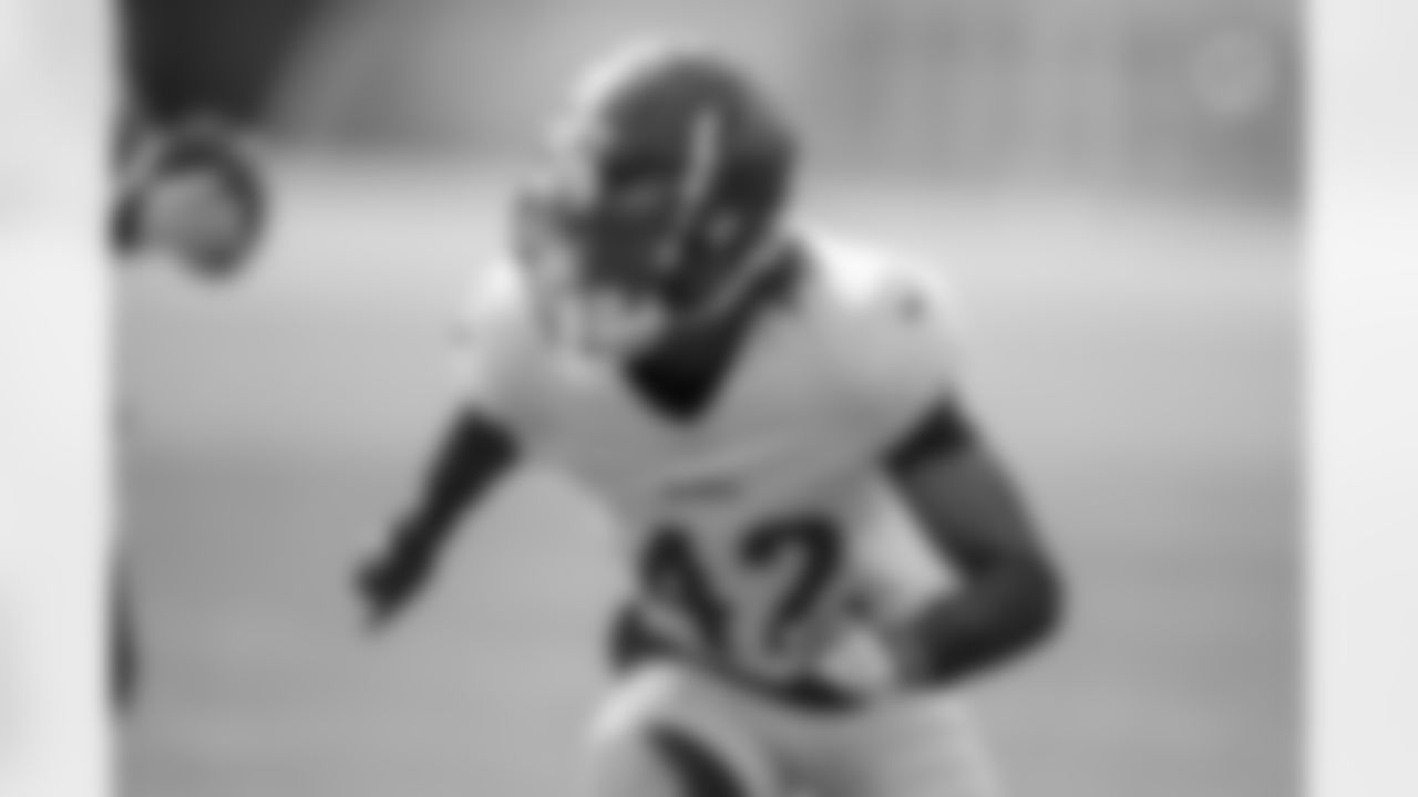 Pittsburgh Steelers cornerback James Pierre (42) during practice at the UPMC Rooney Sports Complex preparing for a Week 3 matchup against the Cincinnati Bengals, Wednesday, Sept. 22, 2021 in Pittsburgh, PA. (Karl Roser / Pittsburgh Steelers)