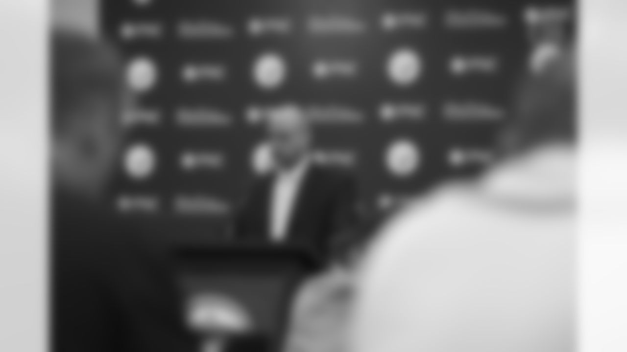 Omar Khan is introduced as the Pittsburgh Steelers General Manager at a press conference at the UPMC Rooney Sports Complex, Friday, May 27, 2022 in Pittsburgh, PA. (Abigail Dean / Pittsburgh Steelers)