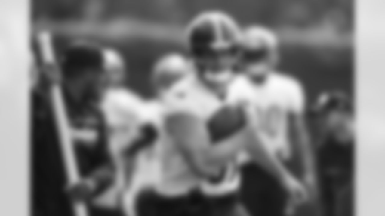Pittsburgh Steelers tight end Zach Gentry (81) participates in the Organized Team Activities (OTAs), Tuesday June 6, 2023 at the UPMC Rooney Sports Complex. (Karl Roser / Pittsburgh Steelers)