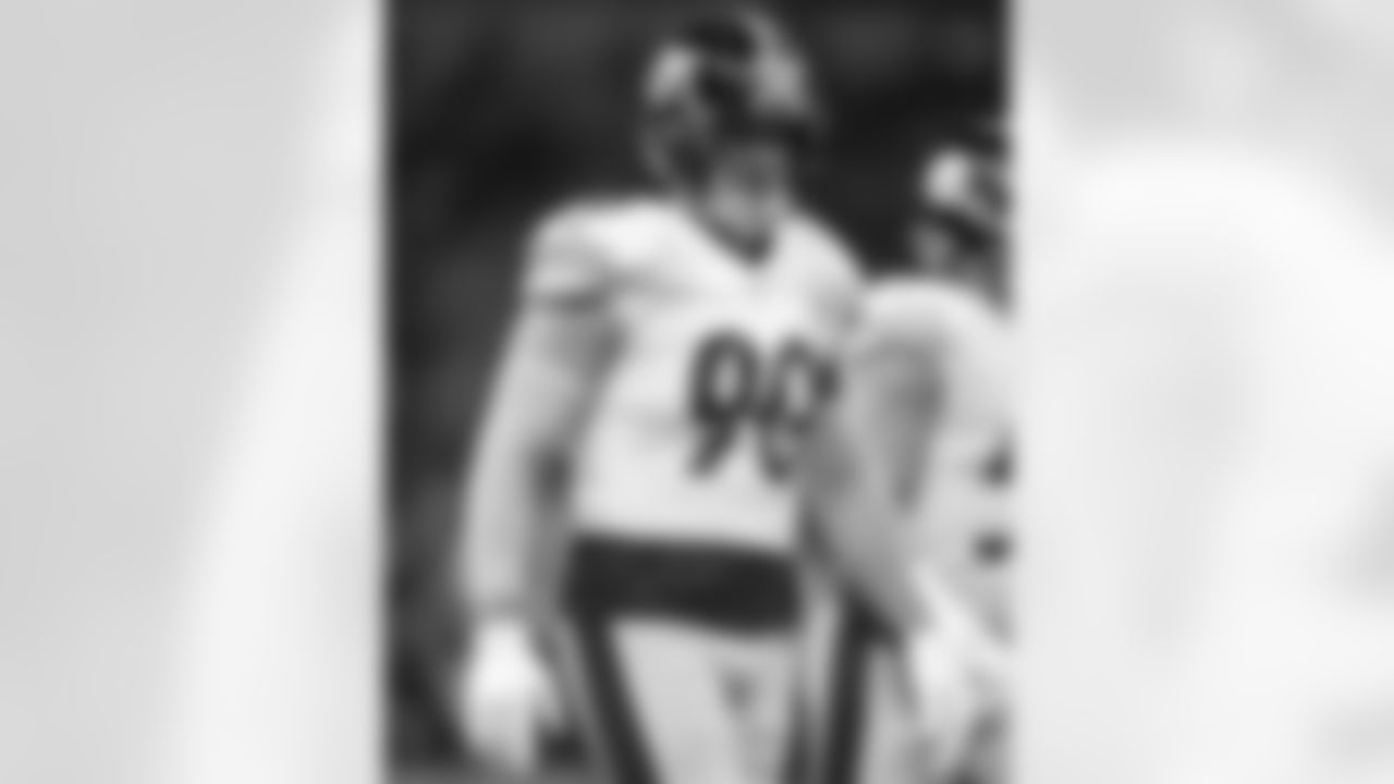 Pittsburgh Steelers linebacker T.J. Watt (90) during a regular season game between the Pittsburgh Steelers and the Indianapolis Colts, Monday, Nov. 28, 2022 in Indianapolis, IN. The Steelers defeated the Colts 24-17. (Karl Roser / Pittsburgh Steelers)