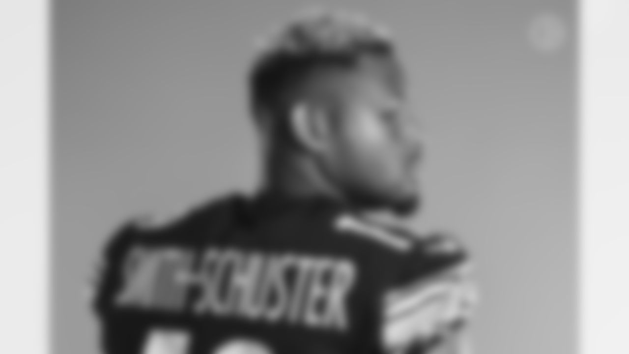 Pittsburgh Steelers wide receiver JuJu Smith-Schuster (19) poses for a photo during the Steelers 2021 media day, Friday, July 23, 2021 in Pittsburgh, PA. (Karl Roser / Pittsburgh Steelers)