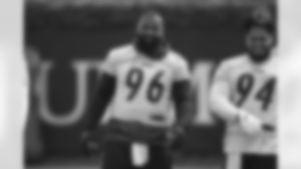 Pittsburgh Steelers defensive end Isaiah Buggs (96) participates in the Organized Team Activities (OTAs), Tuesday June 1, 2021 at the UPMC Rooney Sports Complex. (Karl Roser / Pittsburgh Steelers)