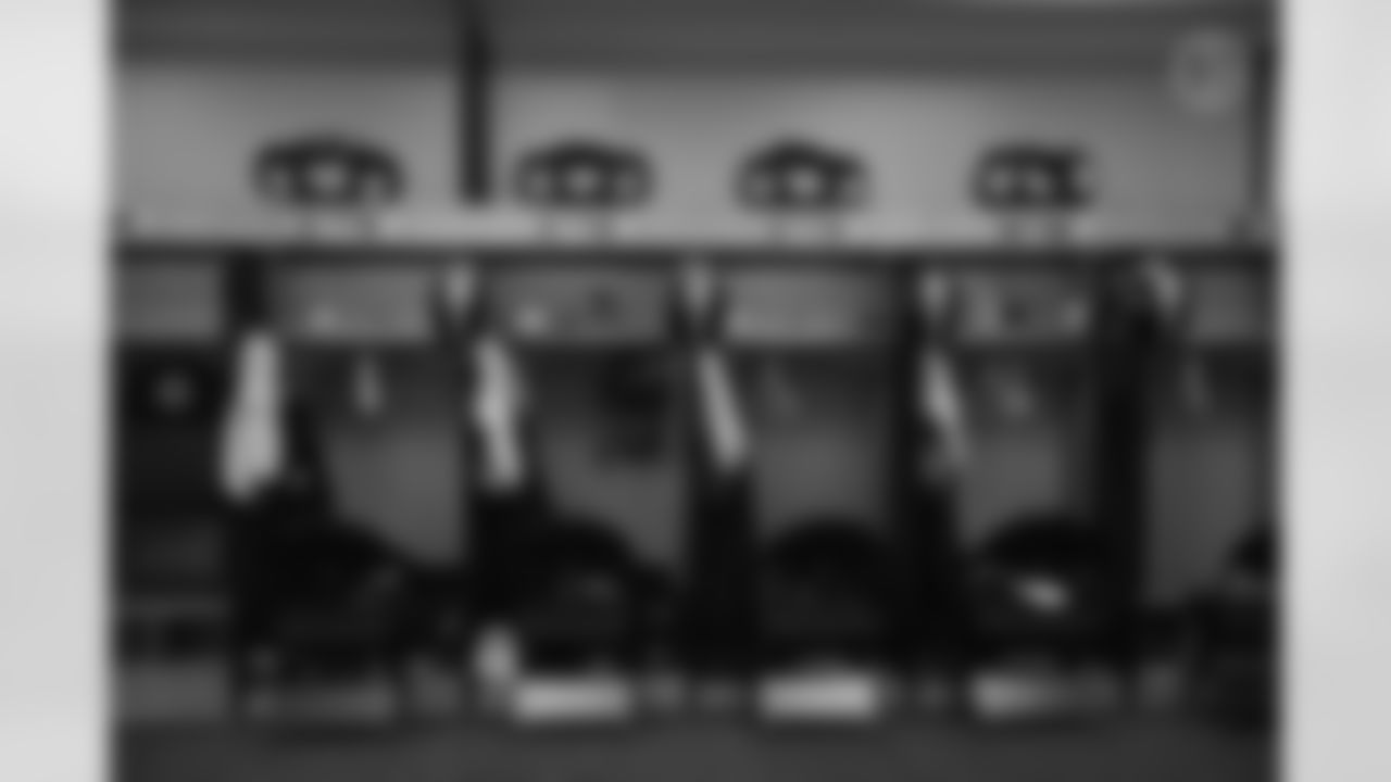 Inside the locker room during a regular season game between the Pittsburgh Steelers and the Seattle Seahawks, Sunday, Oct. 17, 2021 in Pittsburgh, PA. (Karl Roser / Pittsburgh Steelers)