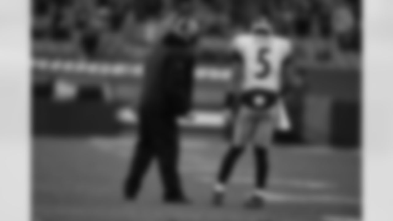 Pittsburgh Steelers quarterback Joshua Dobbs (5) and Pittsburgh Steelers Quarterback Coach Matt Canada during a regular season game between the Pittsburgh Steelers and the Cleveland Browns, Sunday, Jan. 3, 2021 in Cleveland, OH. (Karl Roser / Pittsburgh Steelers)