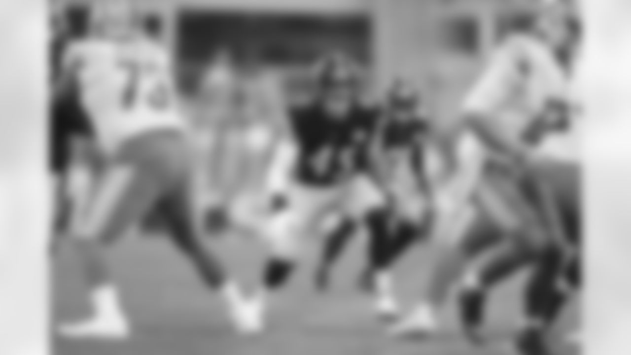 Pittsburgh Steelers linebacker Joe Schobert (45) during a preseason game between the Pittsburgh Steelers and the Detroit Lions, Saturday, Aug. 21, 2021 in Pittsburgh, PA. (Karl Roser / Pittsburgh Steelers)
