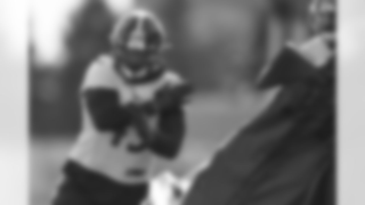 Pittsburgh Steelers linebacker Jayrone Elliot (45) practices at the UPMC Rooney Sports Complex preparing for a Week 5 matchup against the Philadelphia Eagles, Monday, Oct. 5, 2020 in Pittsburgh, PA. (Karl Roser / Pittsburgh Steelers)